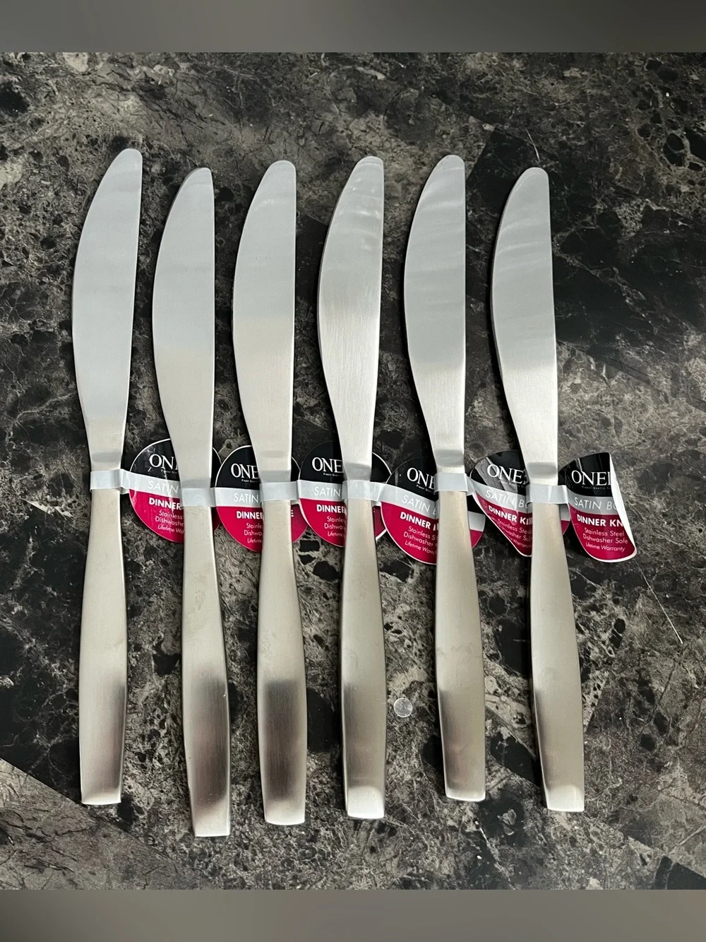 Oneida Satin Bond Dinner Knife Stainless Steel Premium Quality Set of 6